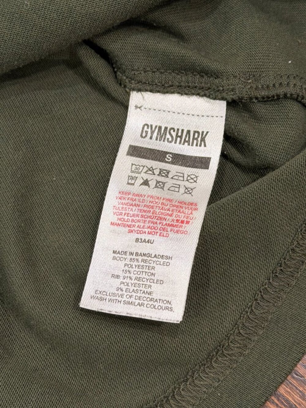 Gymshark Training Long Sleeve Top - Deep Olive Green - Small - Picture 9 of 12